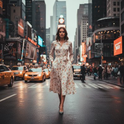 Woman in Times Square